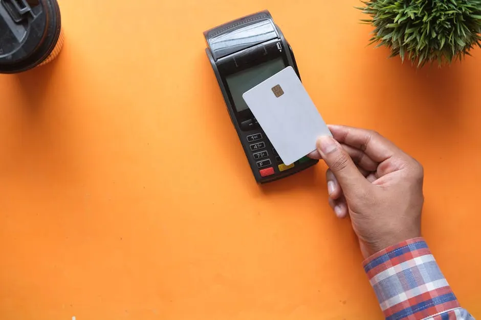Pinapparaat in de hand bij betaling